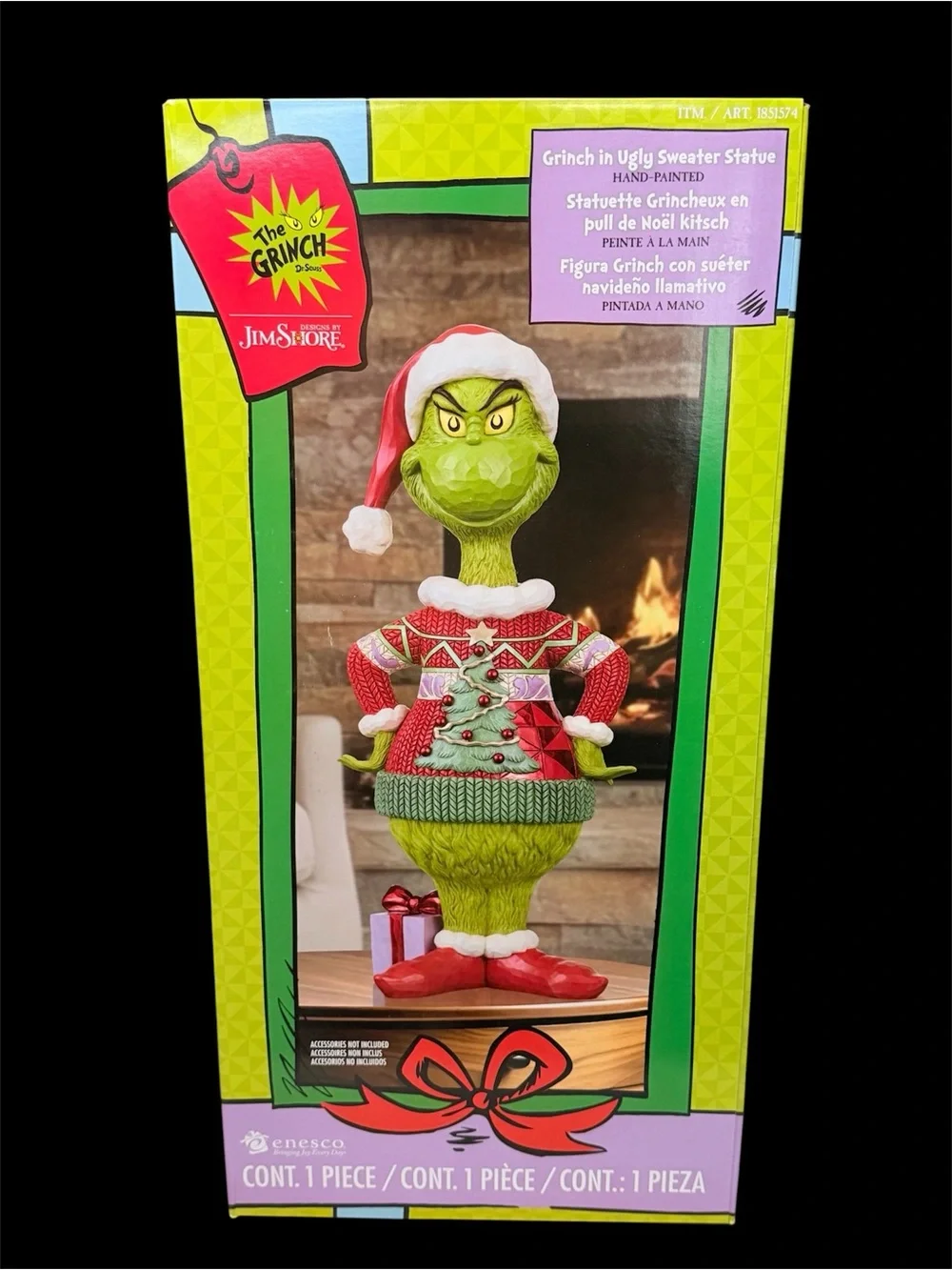 Jim Shore Grinch Holiday Figure - Green, Red, White